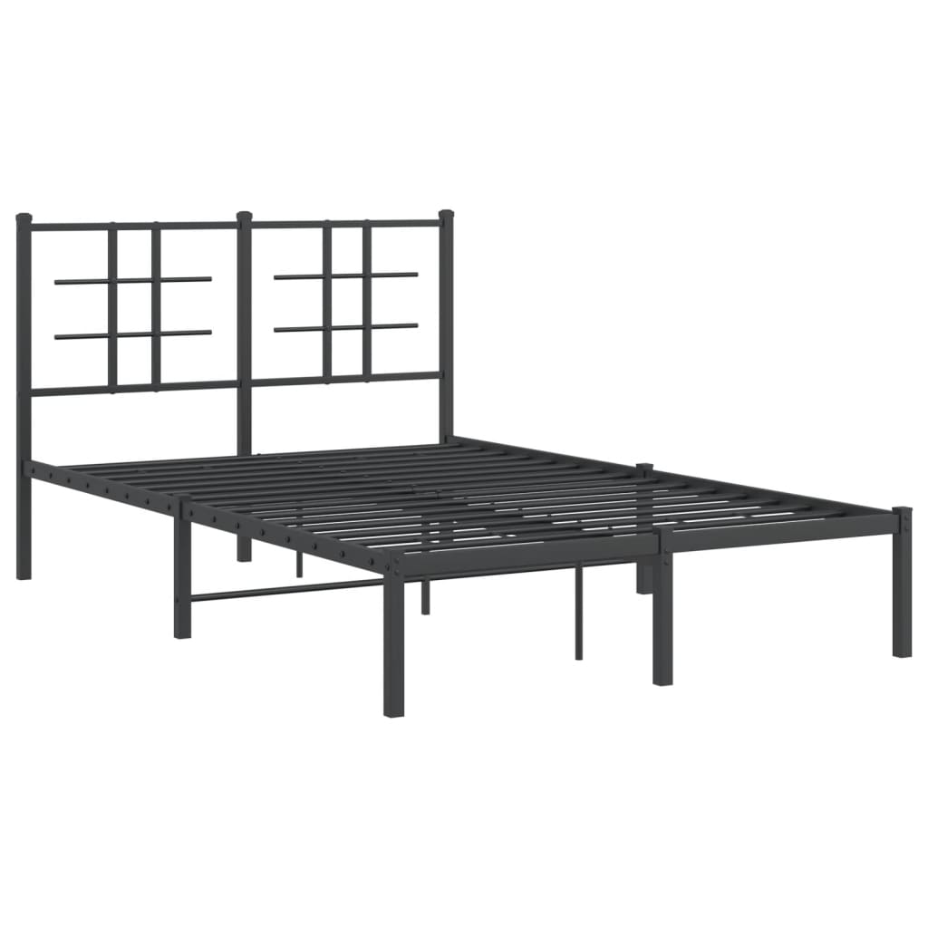 vidaXL Bed Frame | Black | Steel | Double | Bed Frame | Rectangular | Modern