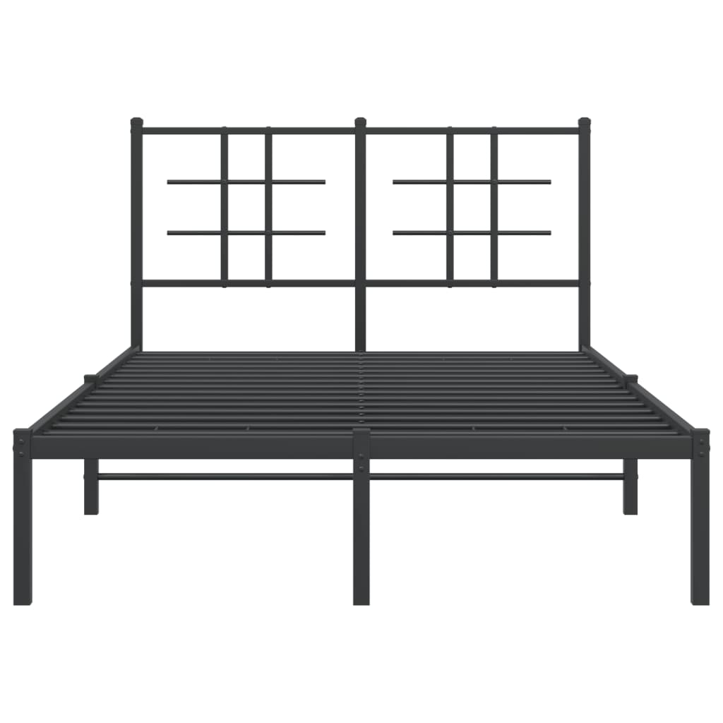 vidaXL Bed Frame | Black | Steel | Double | Bed Frame | Rectangular | Modern