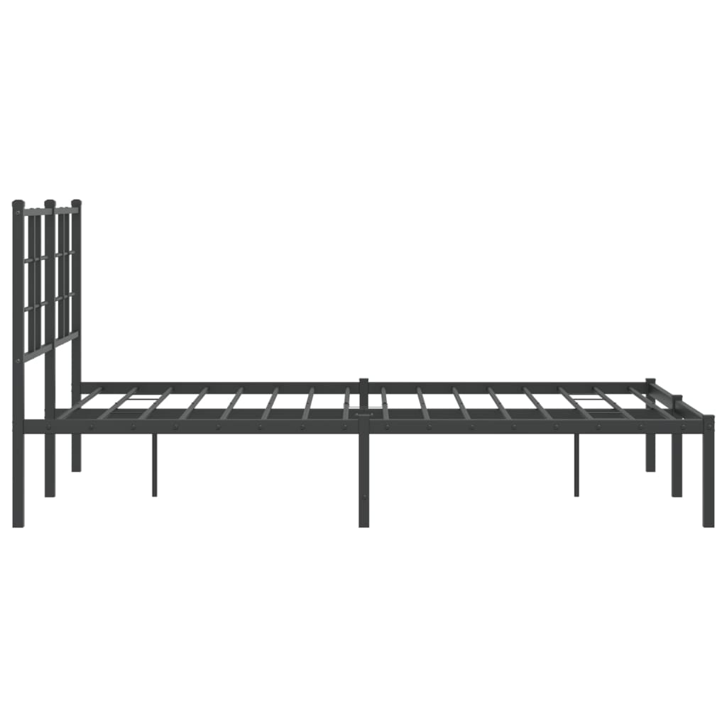 vidaXL Bed Frame | Black | Steel | Double | Bed Frame | Rectangular | Modern