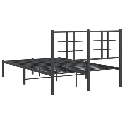 vidaXL Bed Frame | Black | Steel | Double | Bed Frame | Rectangular | Modern