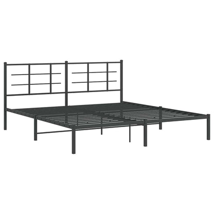 vidaXL Bed Frame | Black | Powder-Coated Steel | Double | Modern & Durable