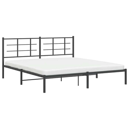 vidaXL Bed Frame | Black | Powder-Coated Steel | Double | Modern & Durable