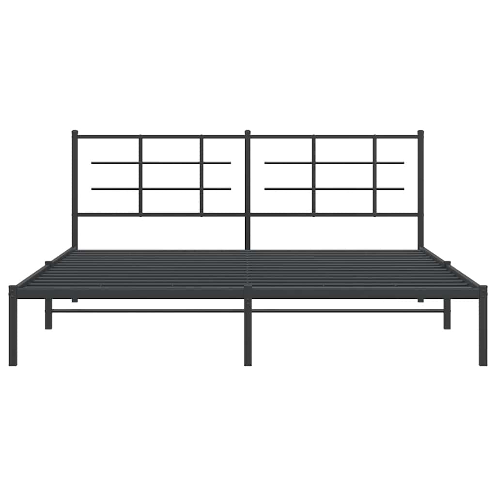 vidaXL Bed Frame | Black | Powder-Coated Steel | Double | Modern & Durable