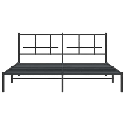 vidaXL Bed Frame | Black | Powder-Coated Steel | Double | Modern & Durable