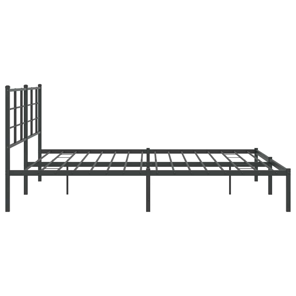 vidaXL Bed Frame | Black | Powder-Coated Steel | Double | Modern & Durable