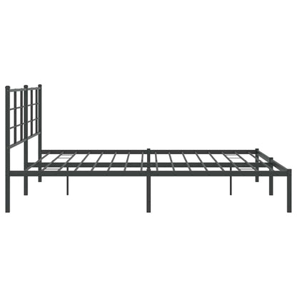 vidaXL Bed Frame | Black | Powder-Coated Steel | Double | Modern & Durable