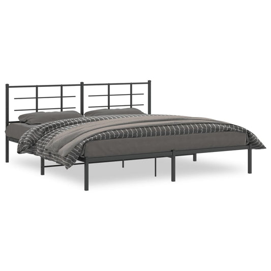 vidaXL Bed Frame | Black | Powder-coated steel | Double | Bed Frame