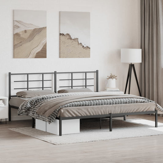 vidaXL Bed Frame | Black | Powder-coated steel | Double | Bed Frame
