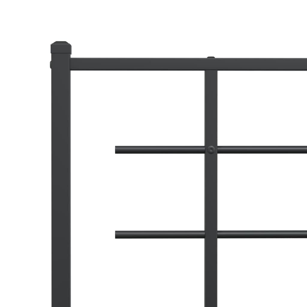 vidaXL Metal Bed Frame without Mattress with Footboard Black 75x190cm