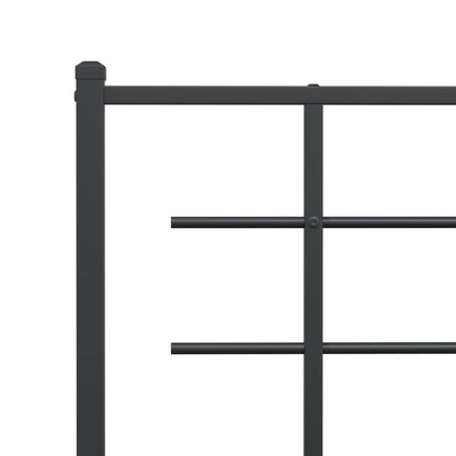 vidaXL Metal Bed Frame without Mattress with Footboard Black 75x190cm