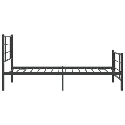 vidaXL Metal Bed Frame without Mattress with Footboard Black 100x190cm