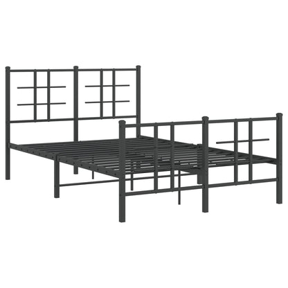 vidaXL Bed Frame | Black | Powder-coated Steel | Small Double | Bed Frame
