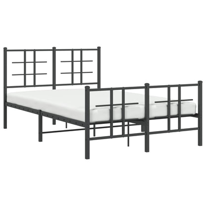 vidaXL Bed Frame | Black | Powder-coated Steel | Small Double | Bed Frame
