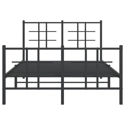 vidaXL Bed Frame | Black | Powder-coated Steel | Small Double | Bed Frame