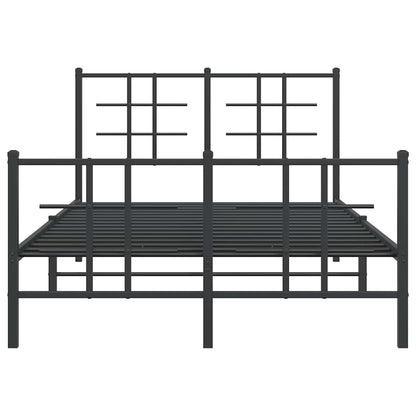 vidaXL Metal Bed Frame without Mattress with Footboard Black 120x190cm
