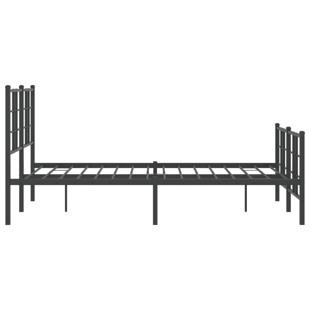 vidaXL Bed Frame | Black | Powder-coated Steel | Small Double | Bed Frame