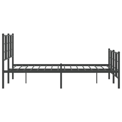 vidaXL Bed Frame | Black | Powder-coated Steel | Small Double | Bed Frame