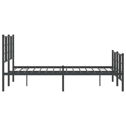 vidaXL Metal Bed Frame without Mattress with Footboard Black 120x190cm