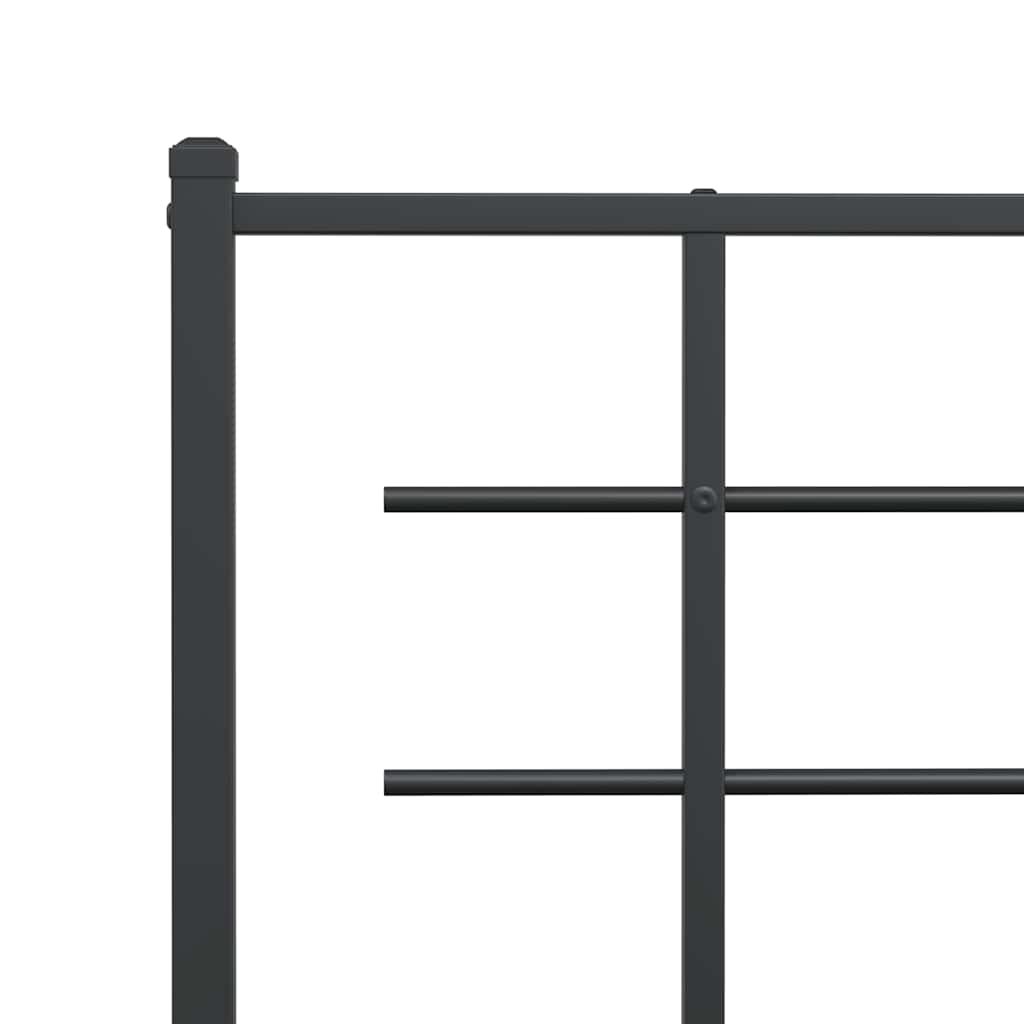 vidaXL Metal Bed Frame without Mattress with Footboard Black 120x190cm