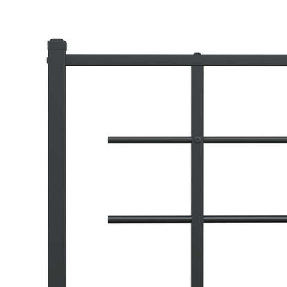 vidaXL Metal Bed Frame without Mattress with Footboard Black 120x190cm