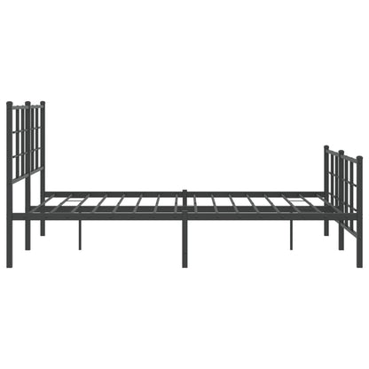 vidaXL Metal Bed Frame without Mattress with Footboard Black 135x190cm