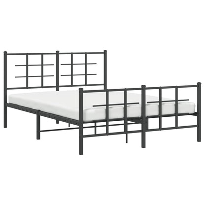 vidaXL Bed Frame | Black | Powder-Coated Steel | 140x190 cm | Modern | Bed Frame