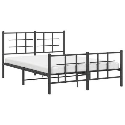 vidaXL Bed Frame | Black | Powder-Coated Steel | 140x190 cm | Modern | Bed Frame
