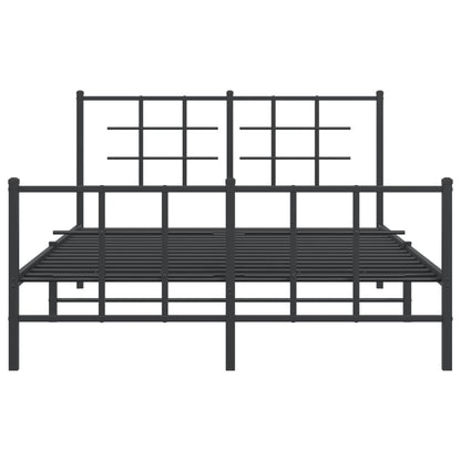 vidaXL Bed Frame | Black | Powder-Coated Steel | 140x190 cm | Modern | Bed Frame