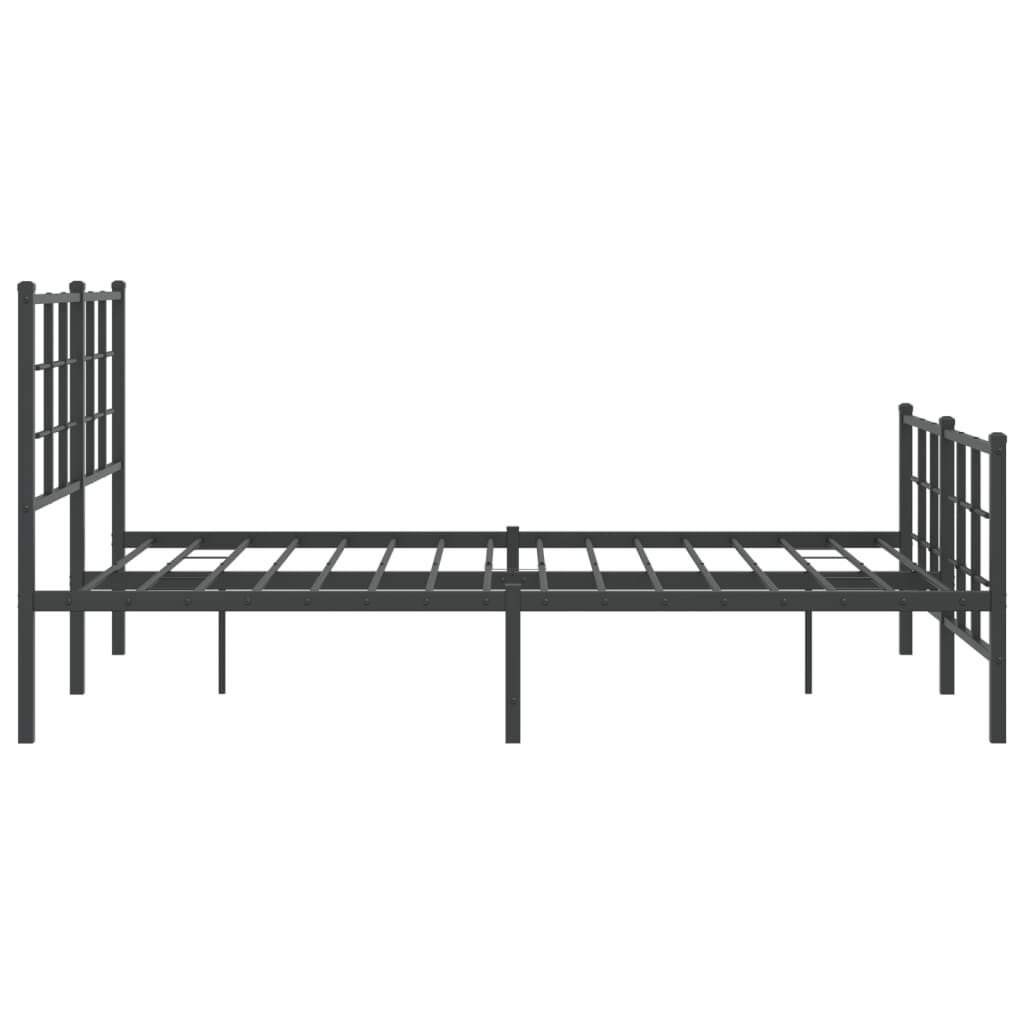 vidaXL Bed Frame | Black | Powder-Coated Steel | 140x190 cm | Modern | Bed Frame