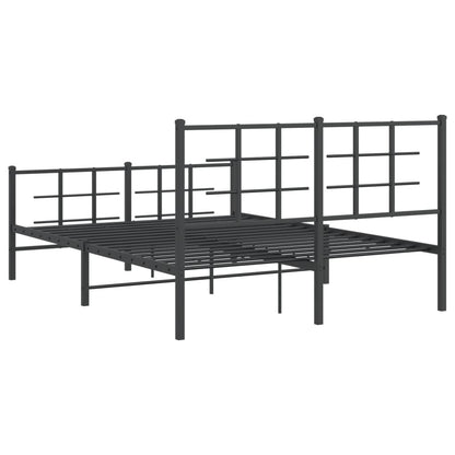 vidaXL Bed Frame | Black | Powder-Coated Steel | 140x190 cm | Modern | Bed Frame