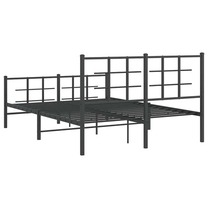 vidaXL Bed Frame | Black | Powder-Coated Steel | 140x190 cm | Modern | Bed Frame