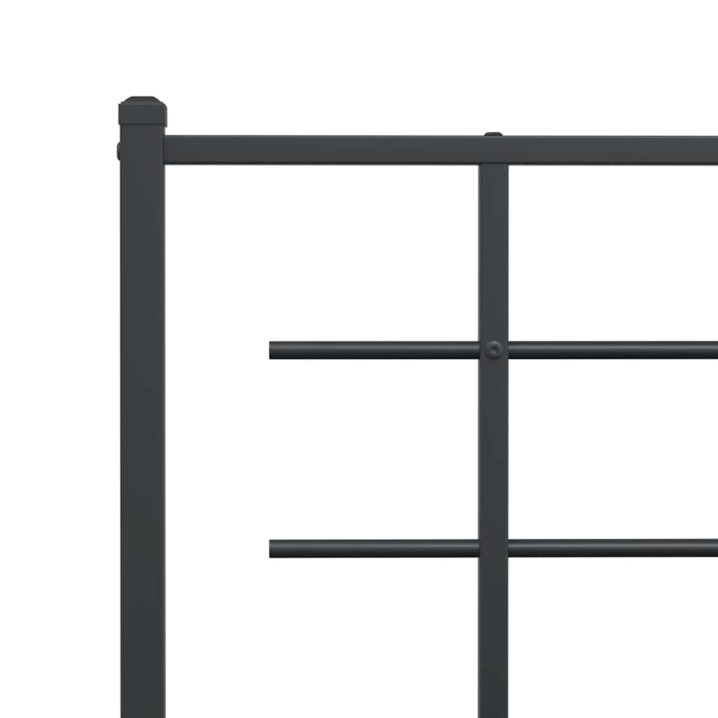 vidaXL Bed Frame | Black | Powder-Coated Steel | 140x190 cm | Modern | Bed Frame