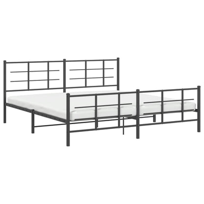 vidaXL Bed Frame | Black | Steel | Double | Bed Frame | Rectangular | Modern