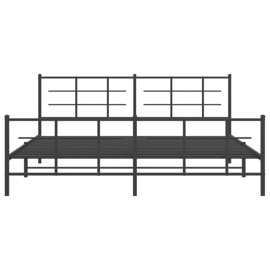 vidaXL Bed Frame | Black | Steel | Double | Bed Frame | Rectangular | Modern