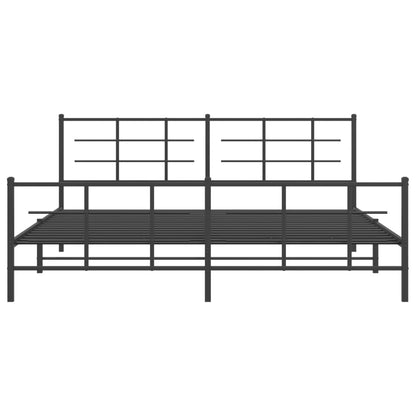 vidaXL Bed Frame | Black | Steel | Double | Bed Frame | Rectangular | Modern