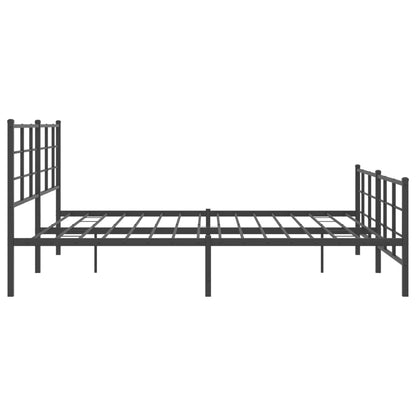 vidaXL Bed Frame | Black | Steel | Double | Bed Frame | Rectangular | Modern