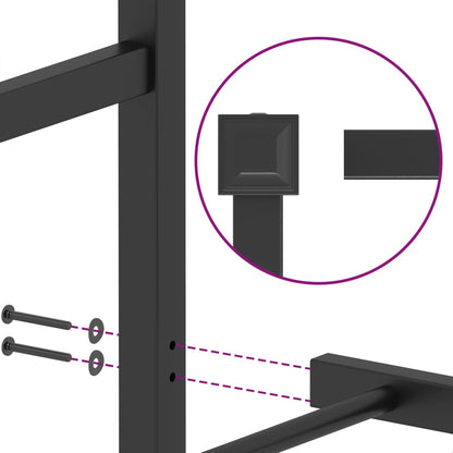 vidaXL Bed Frame | Black | Steel | Double | Bed Frame | Rectangular | Modern