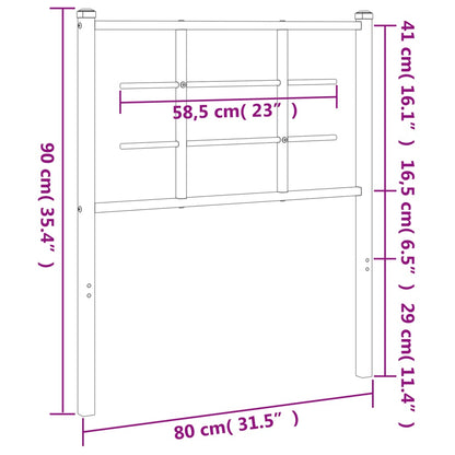 vidaXL Metal Replace Headboard Black 75 cm