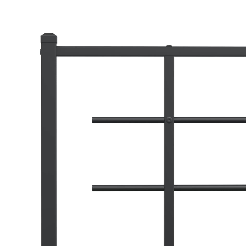 vidaXL Metal Replace Headboard Black 193 cm