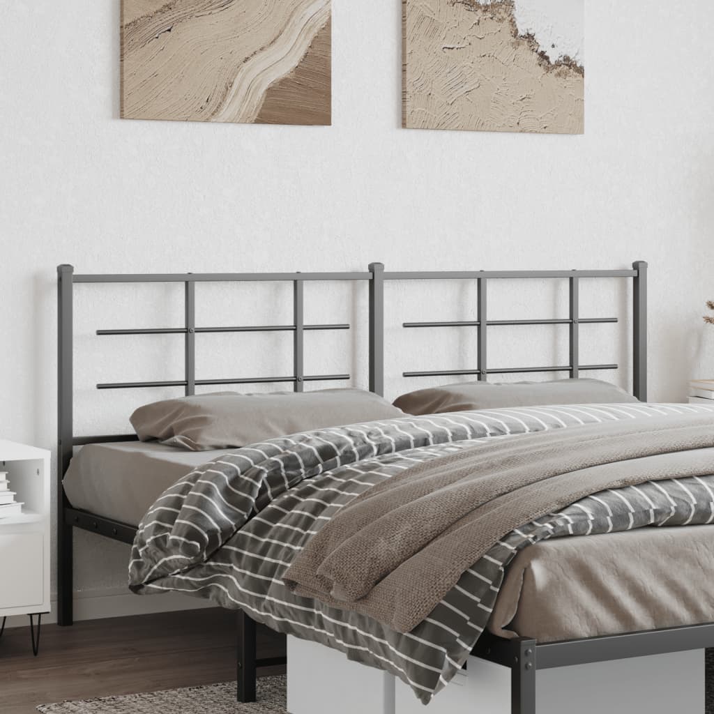 vidaXL Metal Replace Headboard Black 193 cm