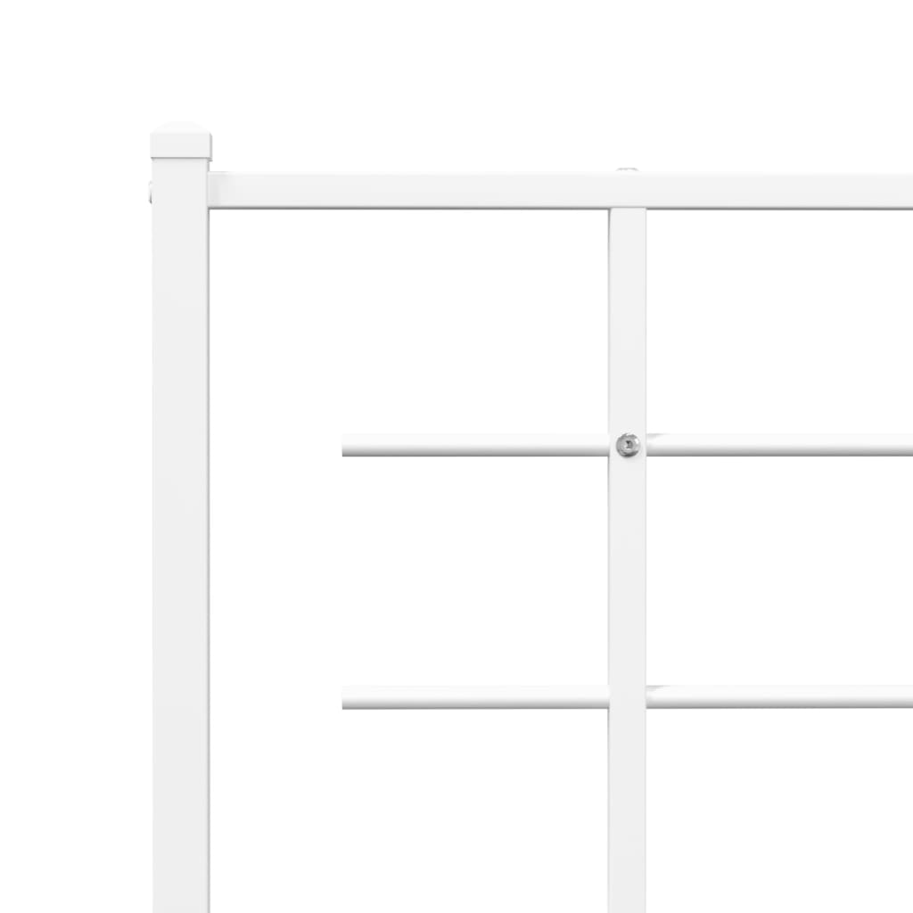 vidaXL Metal Bed Frame without Mattress with Headboard White 183x213cm