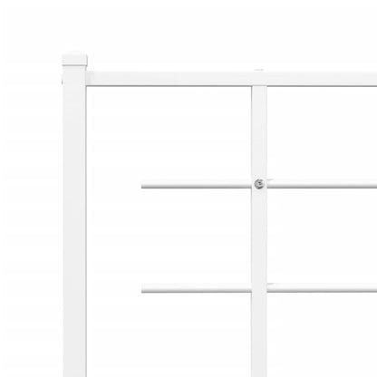 vidaXL Metal Bed Frame without Mattress with Footboard White 140x200cm