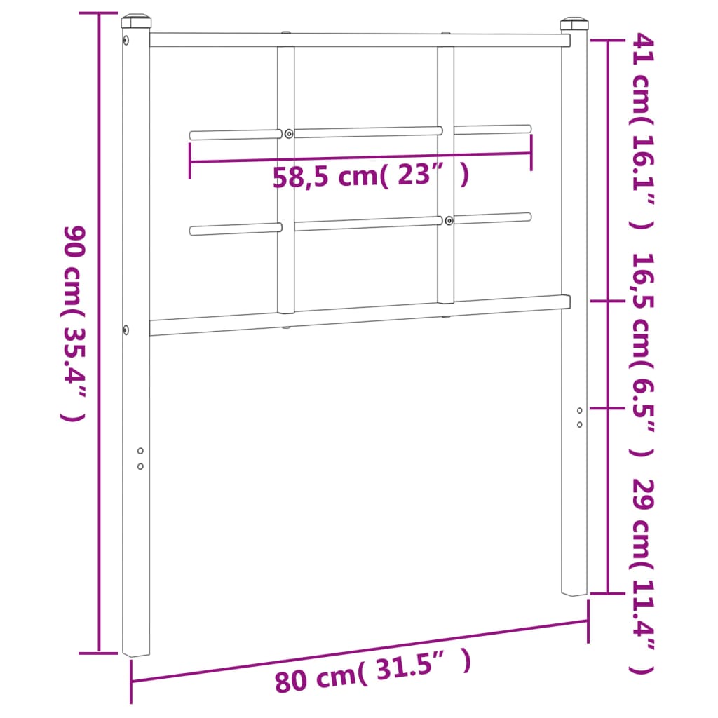 vidaXL Metal Replace Headboard White 75 cm