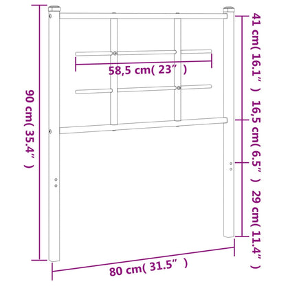 vidaXL Metal Replace Headboard White 75 cm