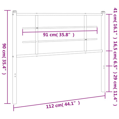 vidaXL Metal Replace Headboard White 107 cm