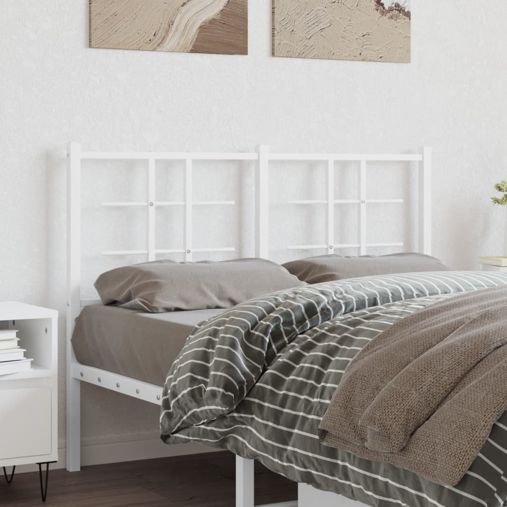 vidaXL Metal Replace Headboard White 120 cm