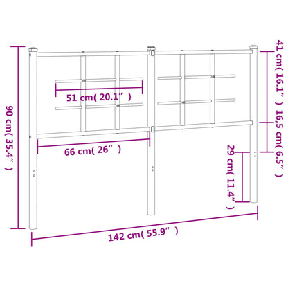vidaXL Metal Replace Headboard White 135 cm