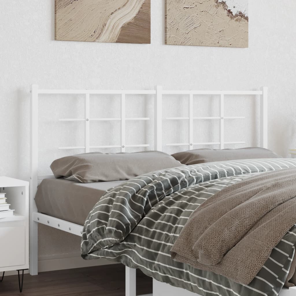 vidaXL Metal Replace Headboard White 135 cm