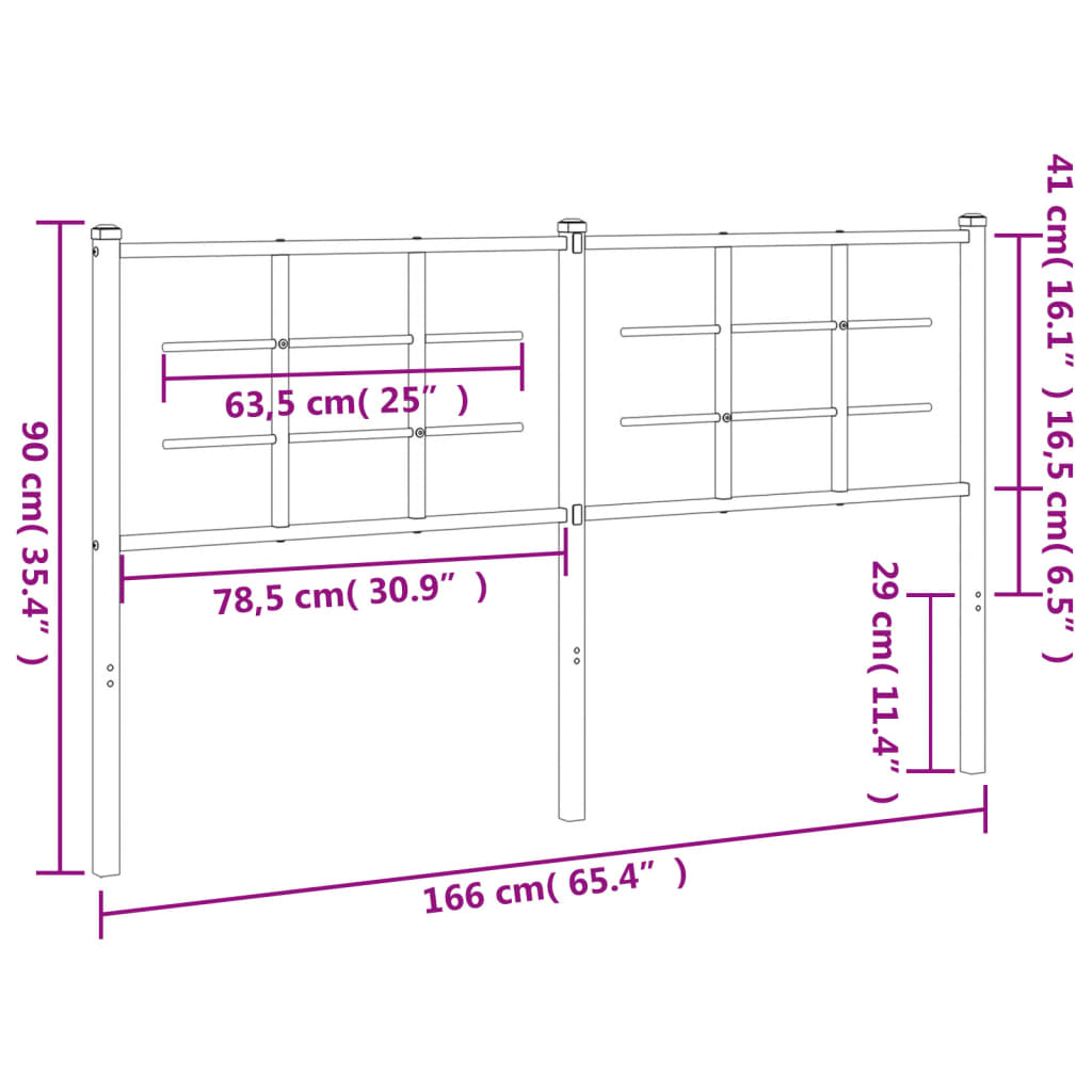 vidaXL Metal Replace Headboard White 160 cm