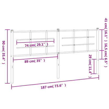 vidaXL Metal Replace Headboard White 180 cm